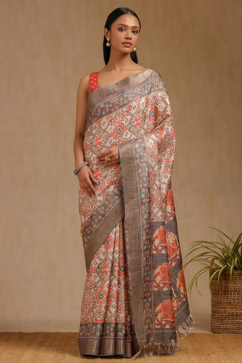 Multicolour Art Silk Pochampally Saree